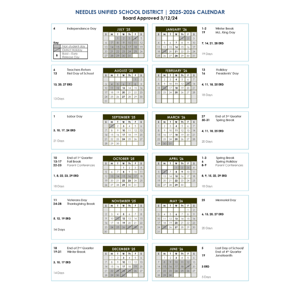 School Calendar 25/26