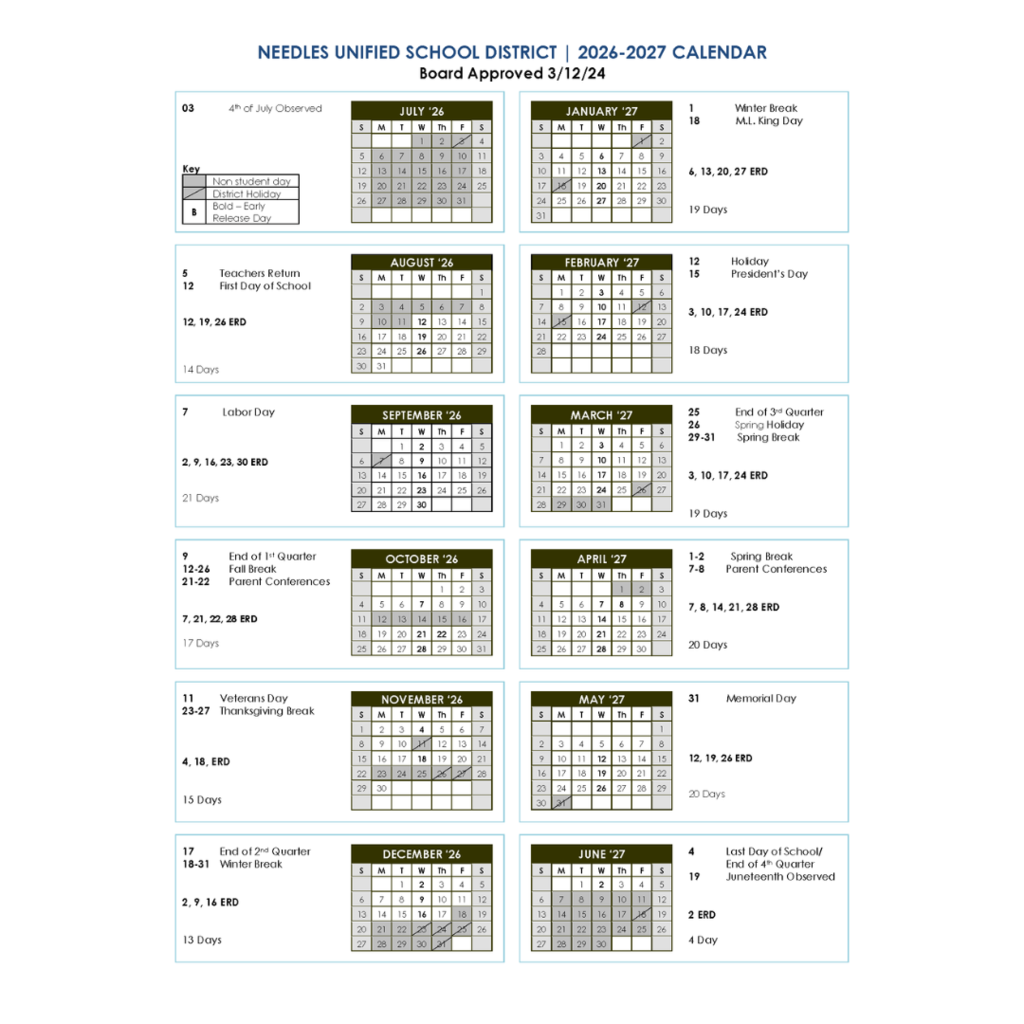 School Calendar 26/27