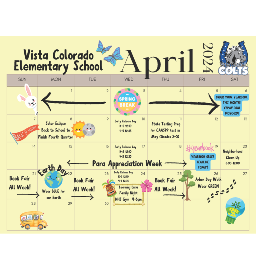 Vista Colorado April events.
