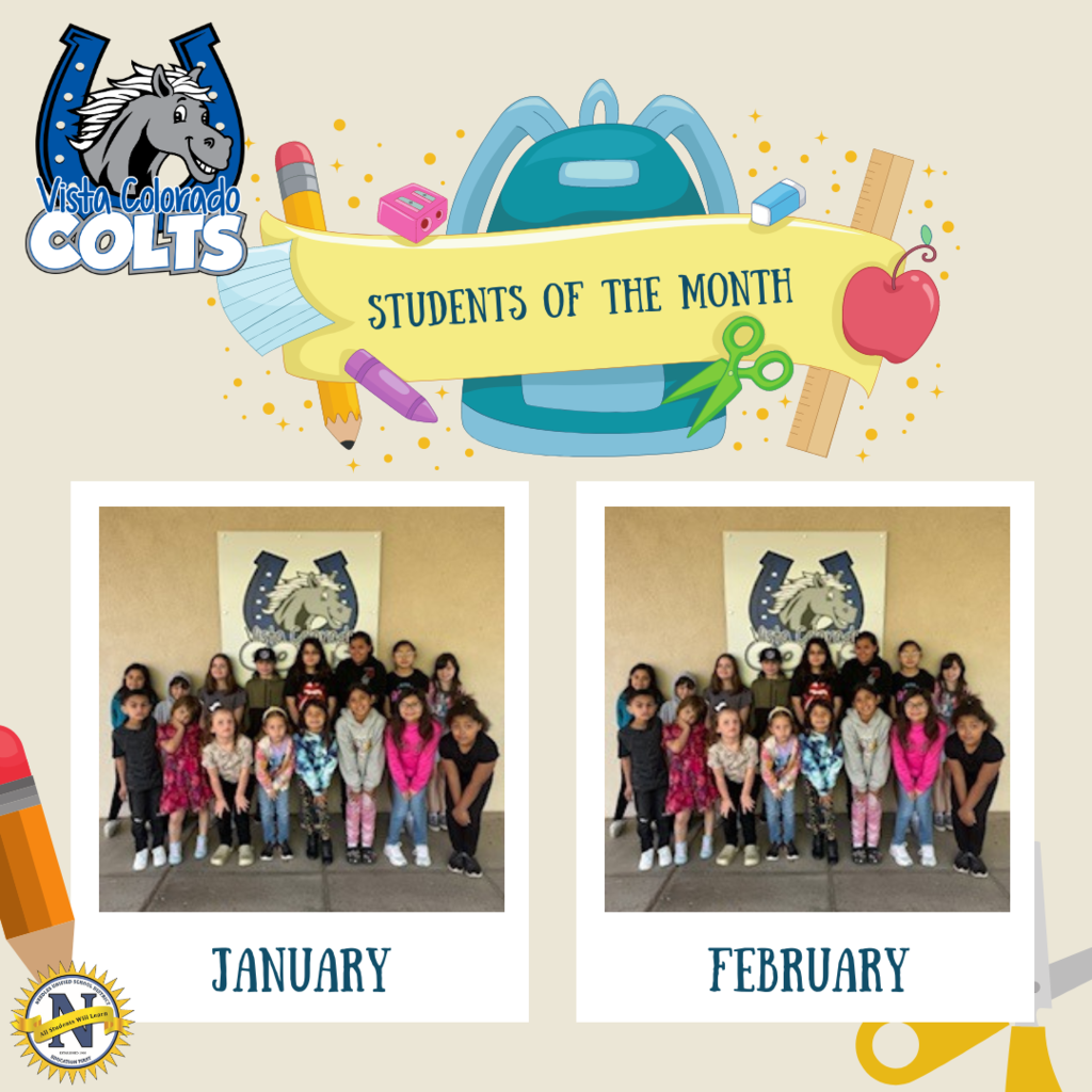 Vista Colorado students of the month for January and Februrary.
