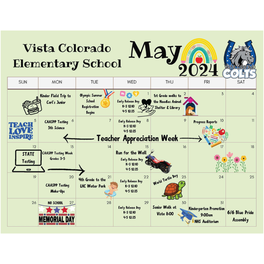 VCe May calendar.