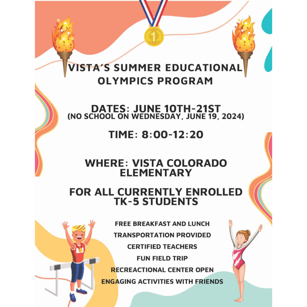 Vista summer school flyer.