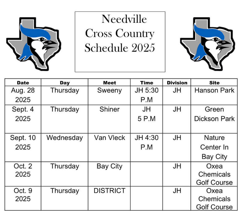 JH Cross Country Schedule