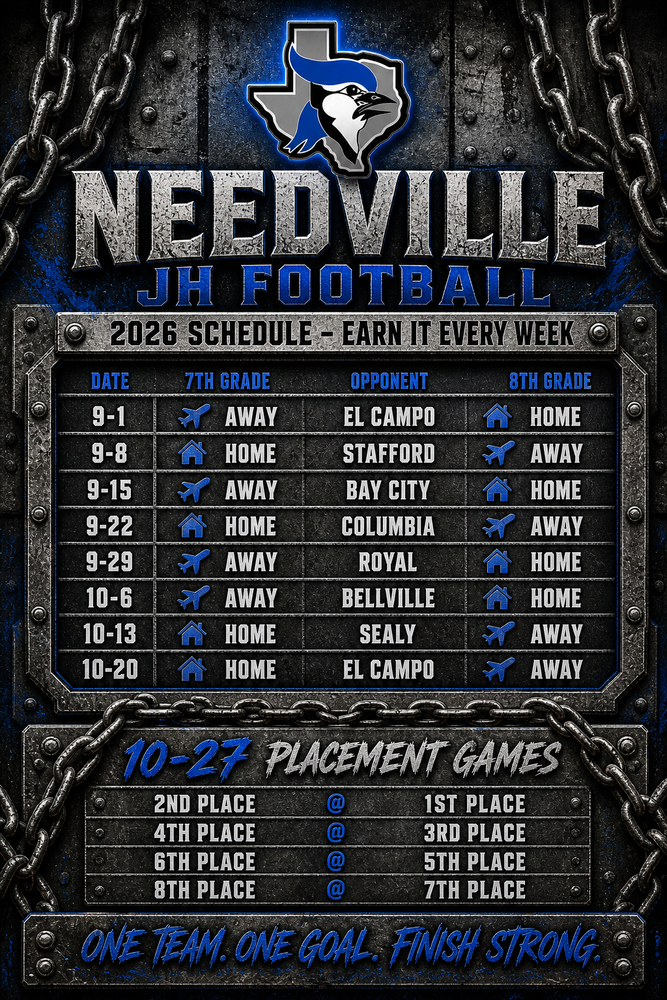 Needville JH Football Schedule 2026