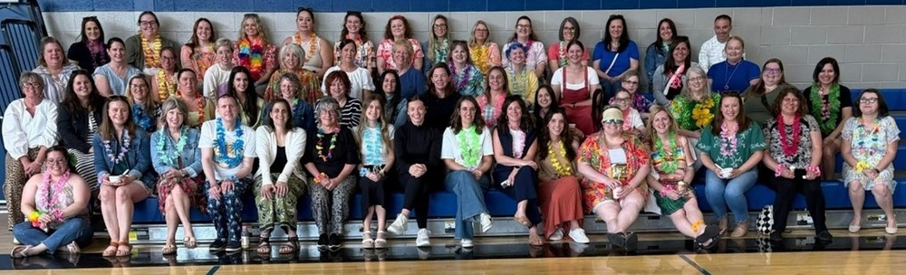 Early Intervention staff in-service day complete with luau theme.