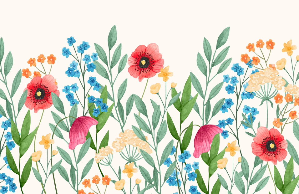 image from Freepik of watercolor painted flowered