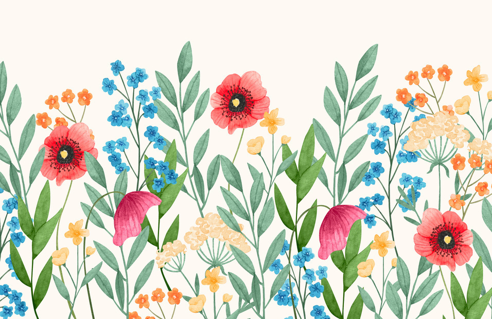 image from Freepik of watercolor painted flowered