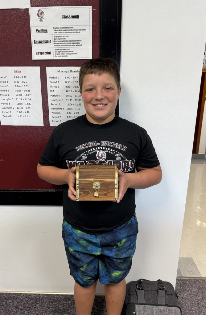 Cooper with his Book Blast treasure chest.
