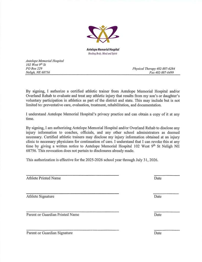 Physical Therapy Release Form