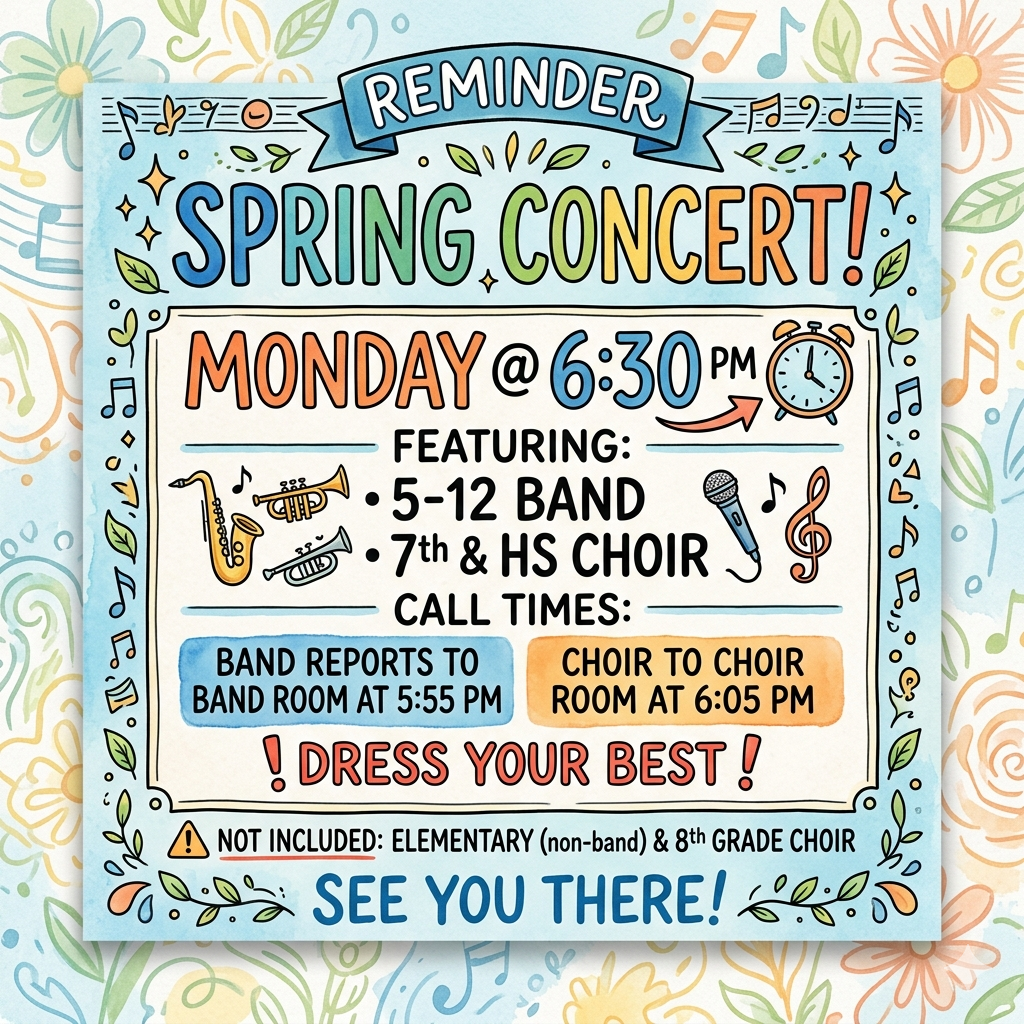 Spring Concert Monday May 4th