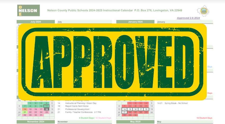 APPROVED 2024-2025 Instructional Calendar | Nelson County Public Schools