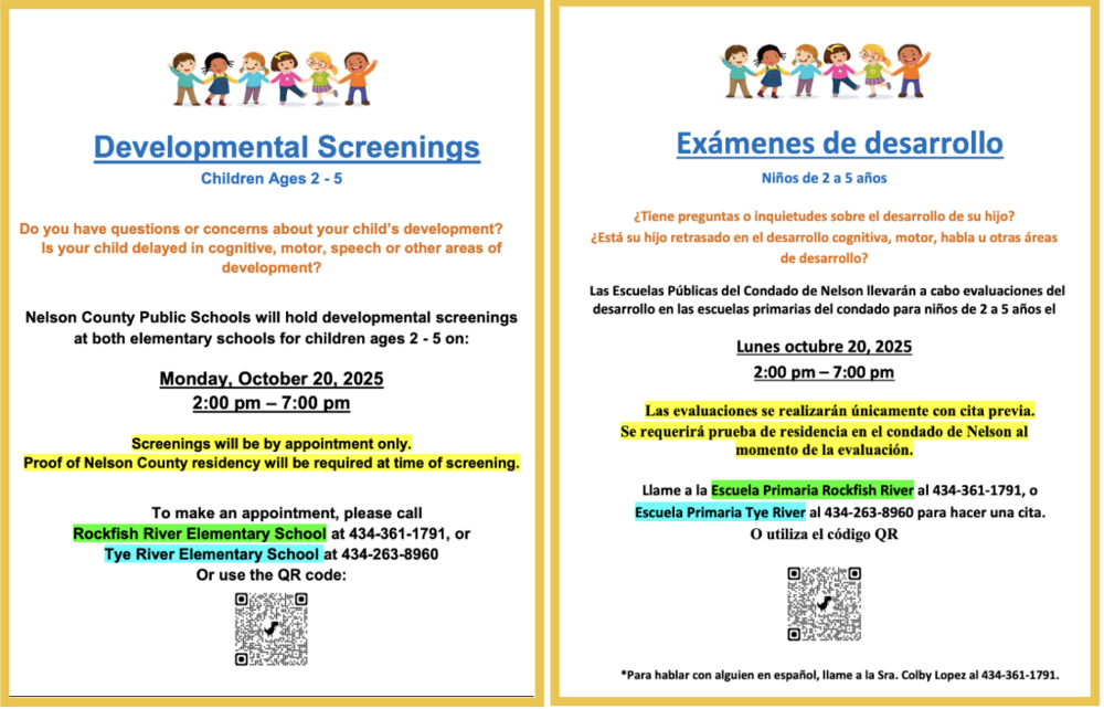 Developmental Screenings October 2025