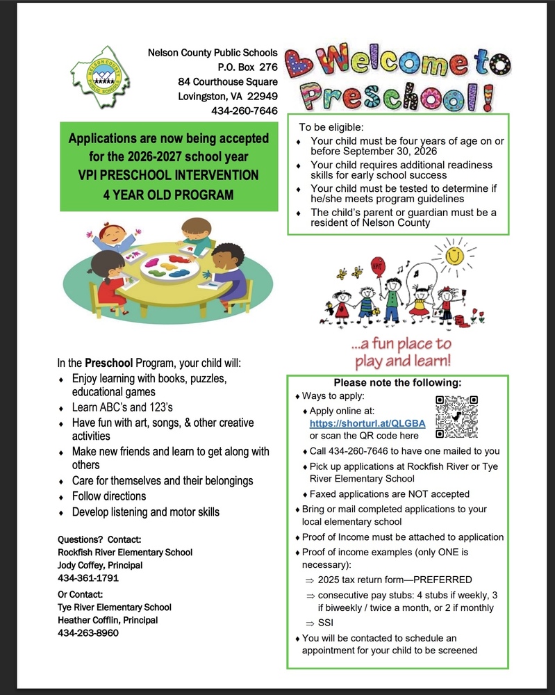 2026 Preschool Registration