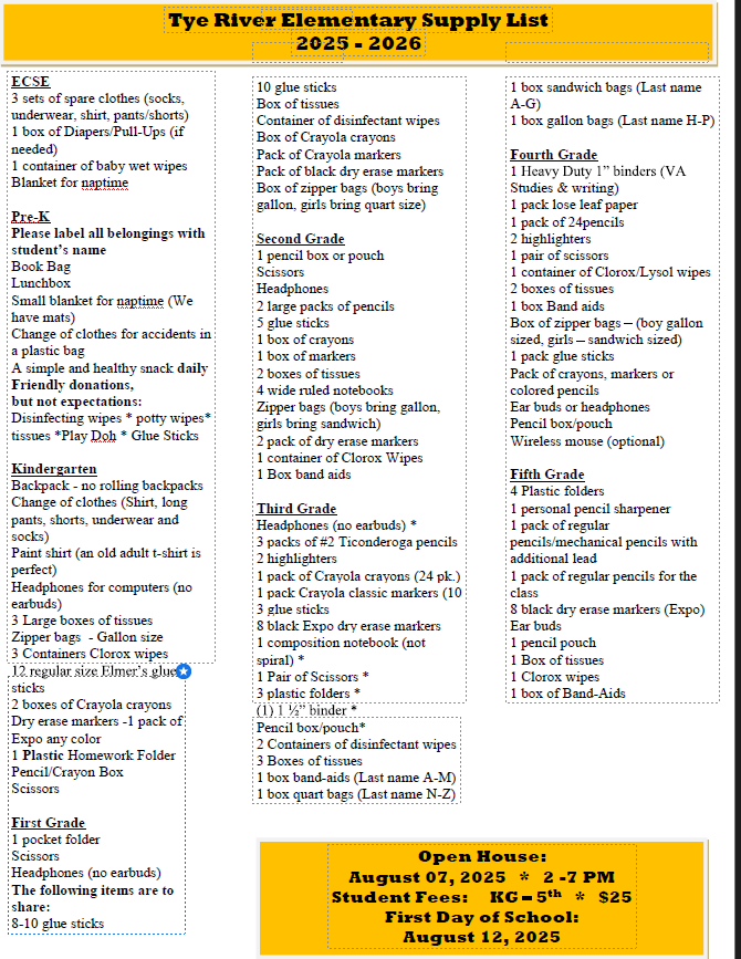 Supply List