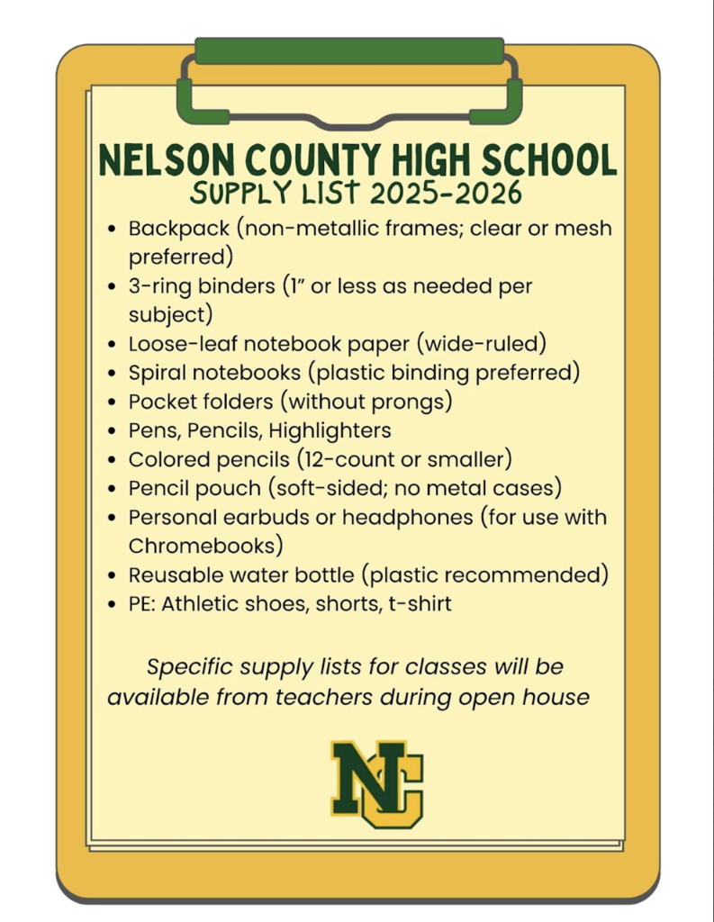 NCHS Supply List 2025