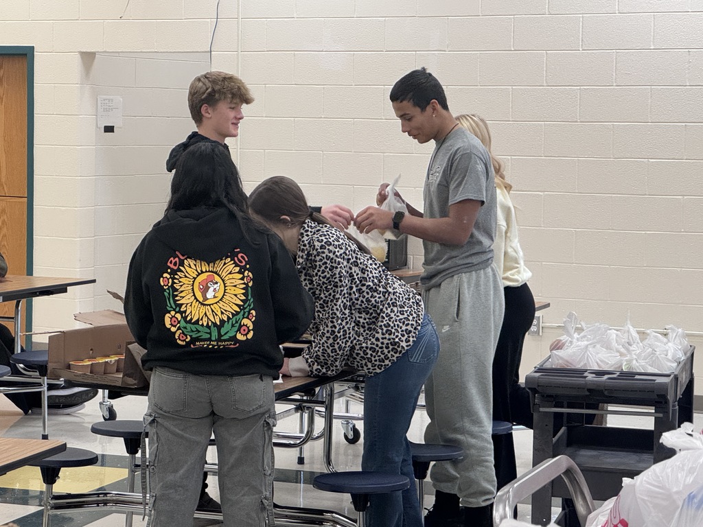 Winter Storm Fern Meal Distribution- NCHS students packing meal bags