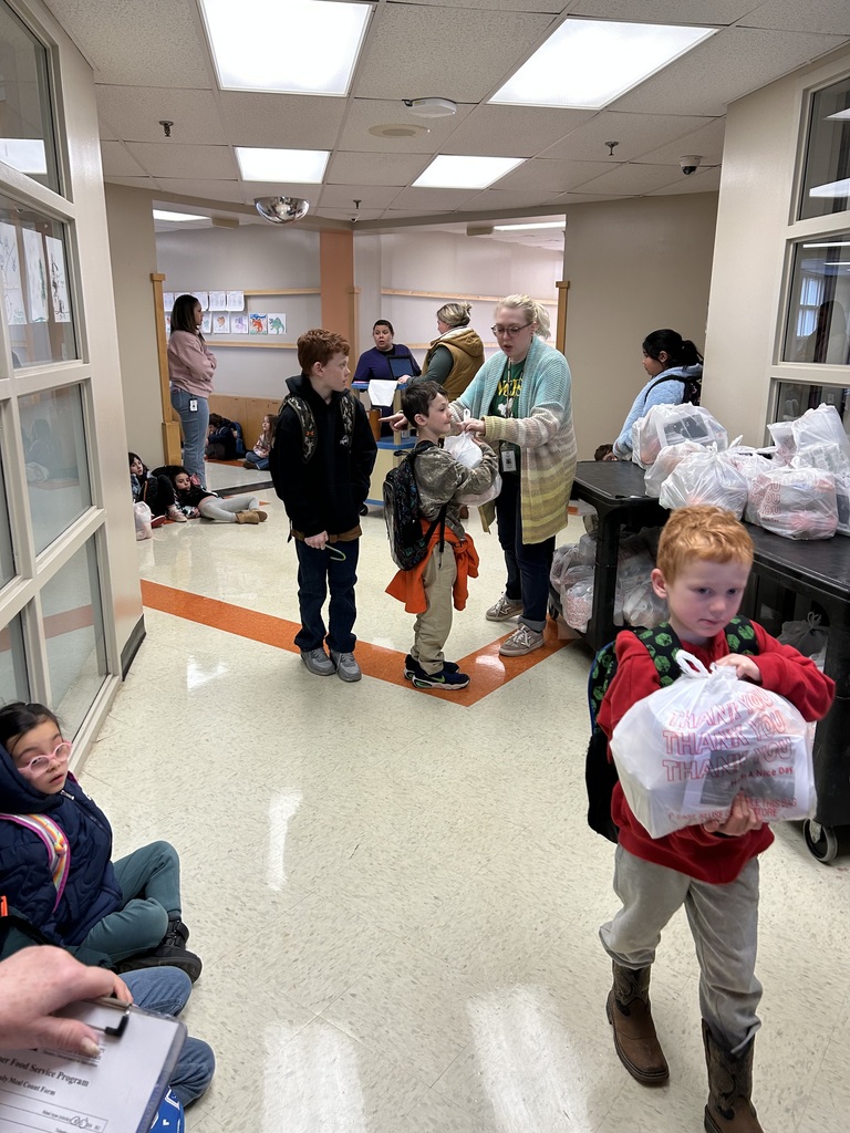 Winter Storm Fern Meal Distribution- TRES students receiving meals
