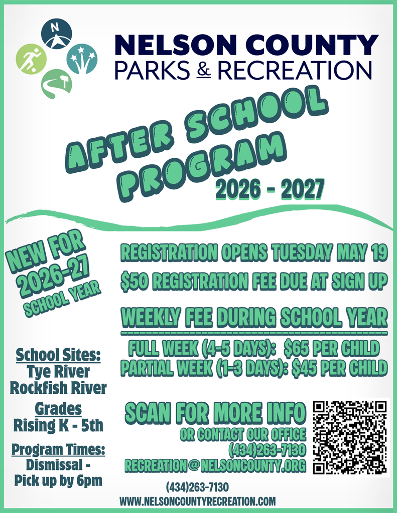 Nelson Co Parks & Rec After School Program 2026 Flyer