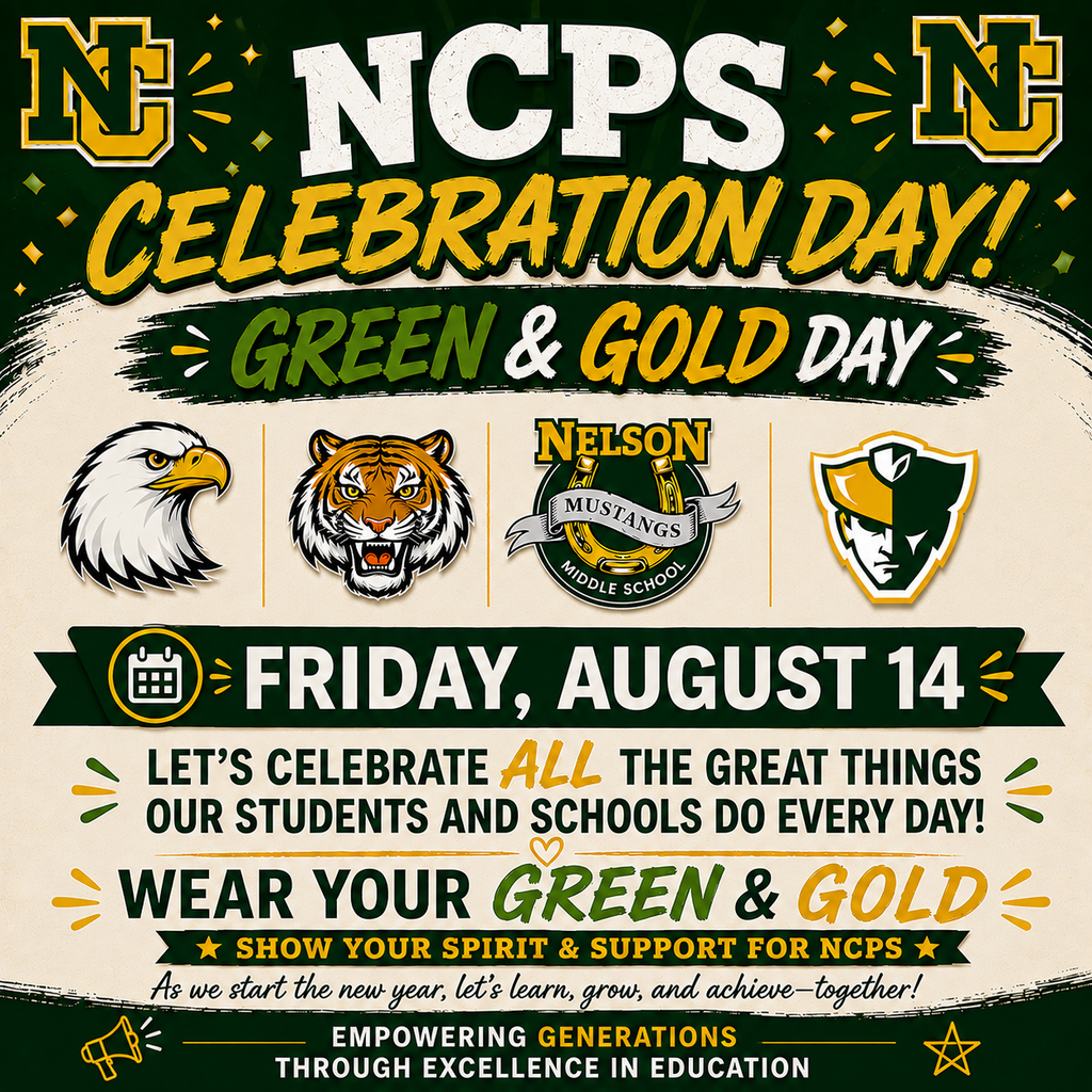 NCPS Celebration Day/Green & Gold Day August 14 2026  Reminder 