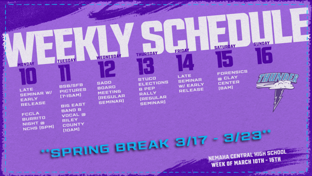 Week Ahead 3/10 - 3/16