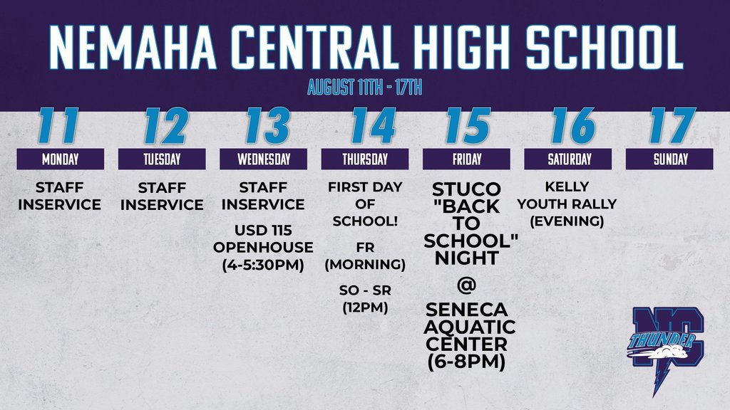 Week Ahead 8/11 - 8/17