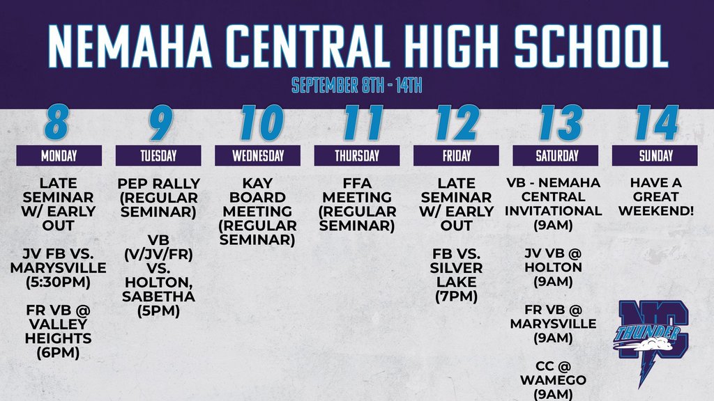 Week Ahead 9/8 - 9/14