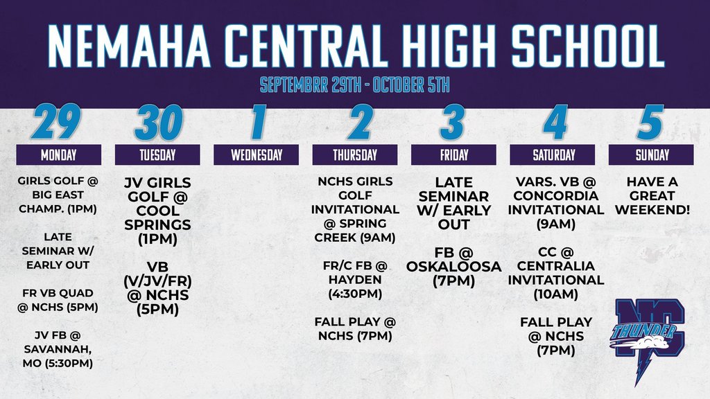 Week Ahead 9/29 - 10/5