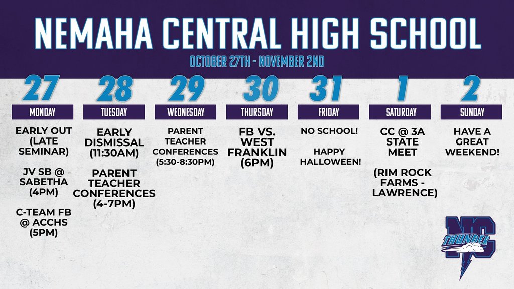 Week Ahead 10/27 - 11/2