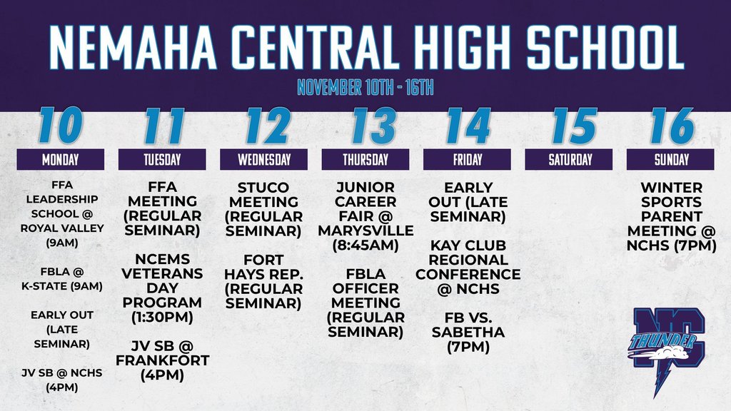 Week Ahead 11/10 - 11/16