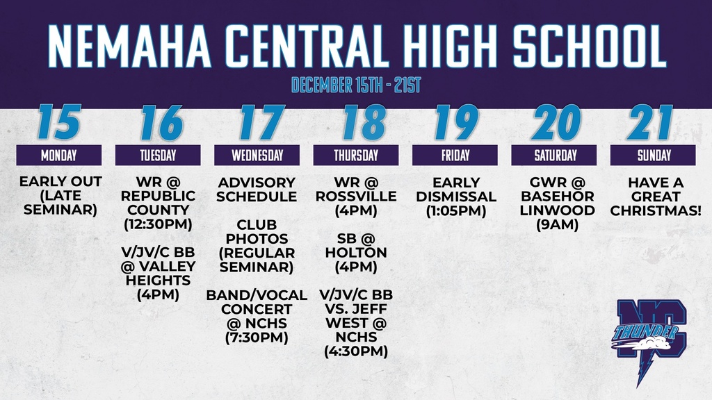 Week Ahead 12/15 - 12/21