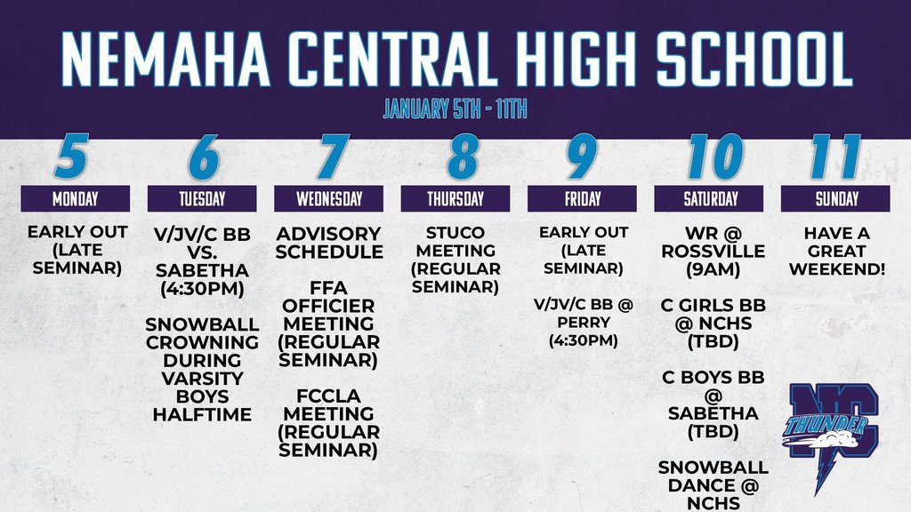 Week Ahead 1/5 - 1/11