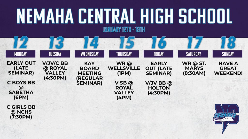 Week Ahead 1/12 - 1/18