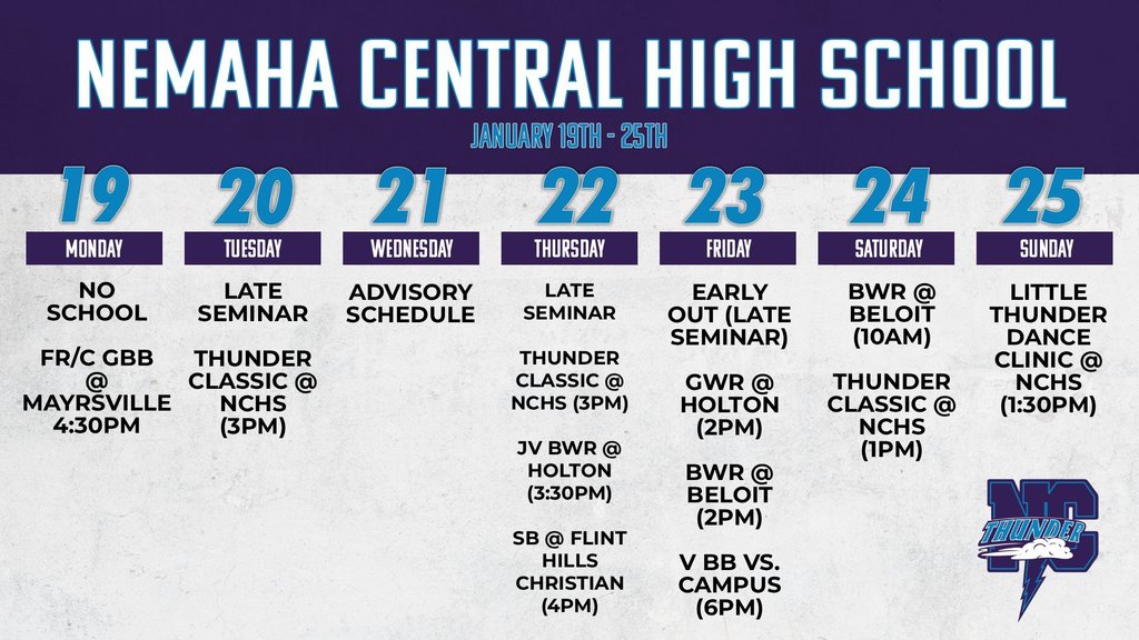 Week Ahead 1/19 - 1/25