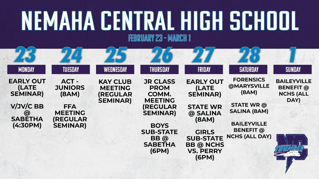 Week Ahead 2/23 - 3/1