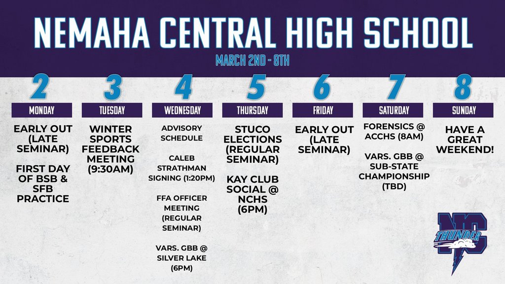 Week Ahead 3/2 - 3/8