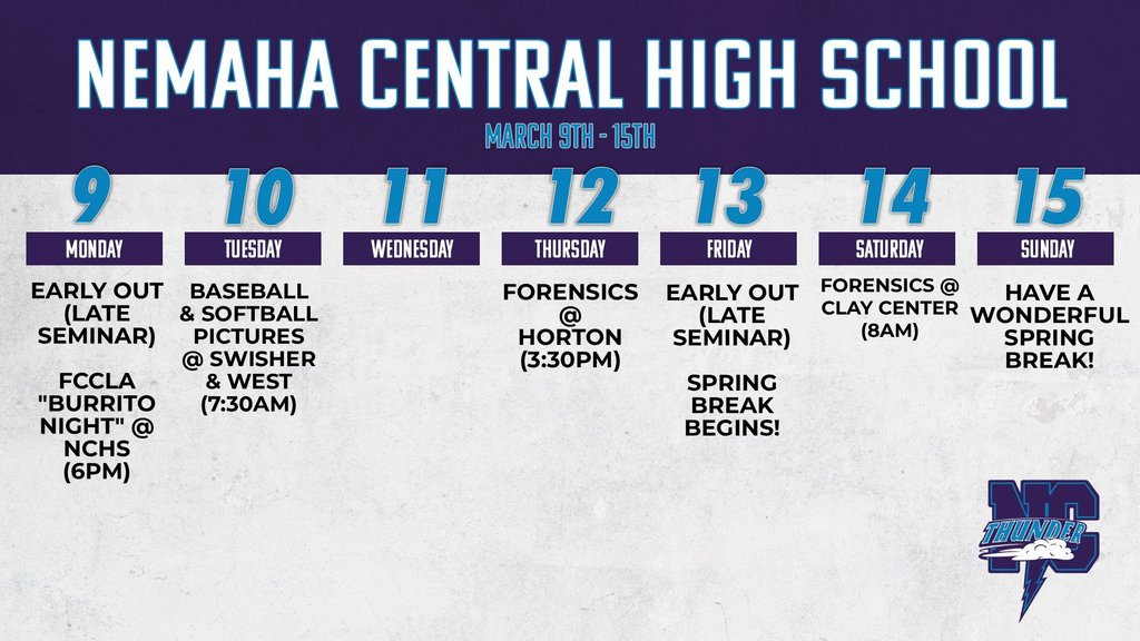 Week Ahead 3/8 - 3/15