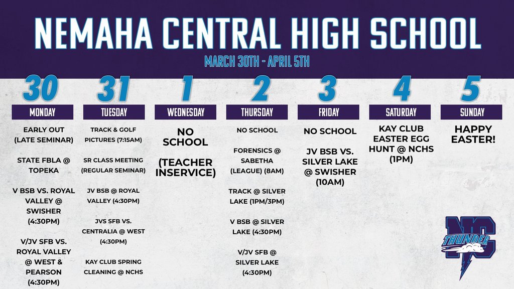 Week Ahead 3/30 - 4/5