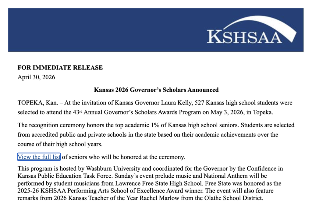 KS Governor's Scholars