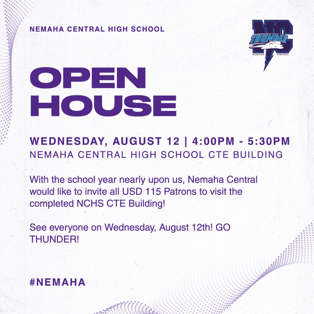 CTE Open House at Nemaha Central on Wednesday, August 12th