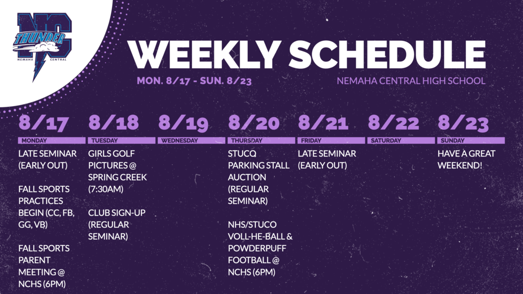 Week Ahead 8/17 - 8/23