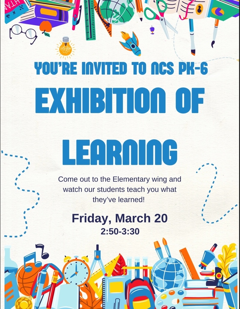 Elementary Exhibition of Learning 3/20 @ 2:50pm