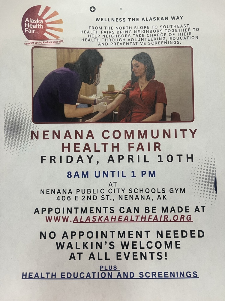 Nenana Health Fair 4-10-26