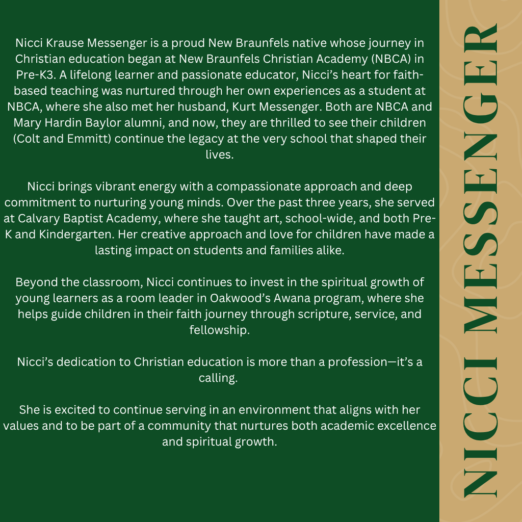 New Braunfels Christian Academy - New Hire 