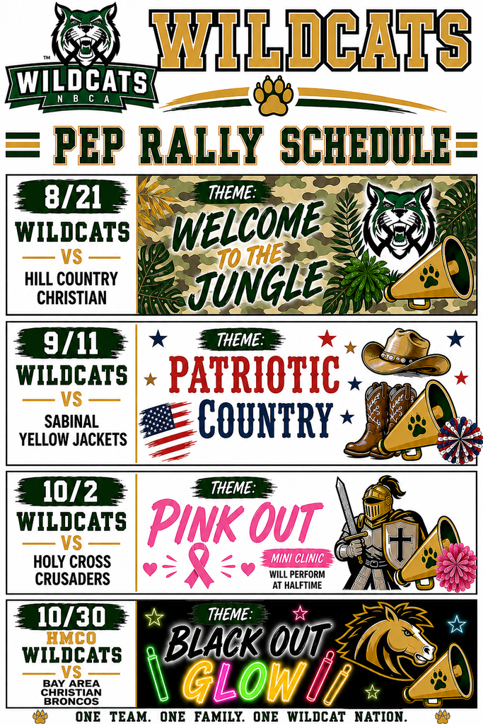 pep rally schedule