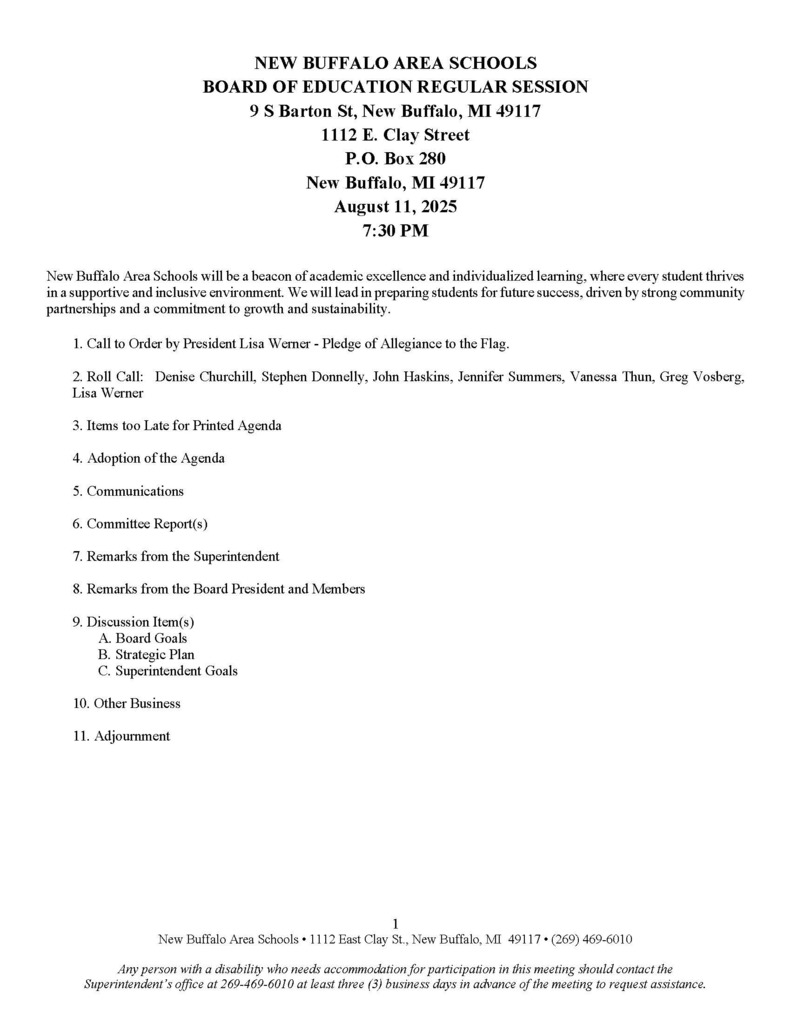 Board Retreat Agenda 8-11-25