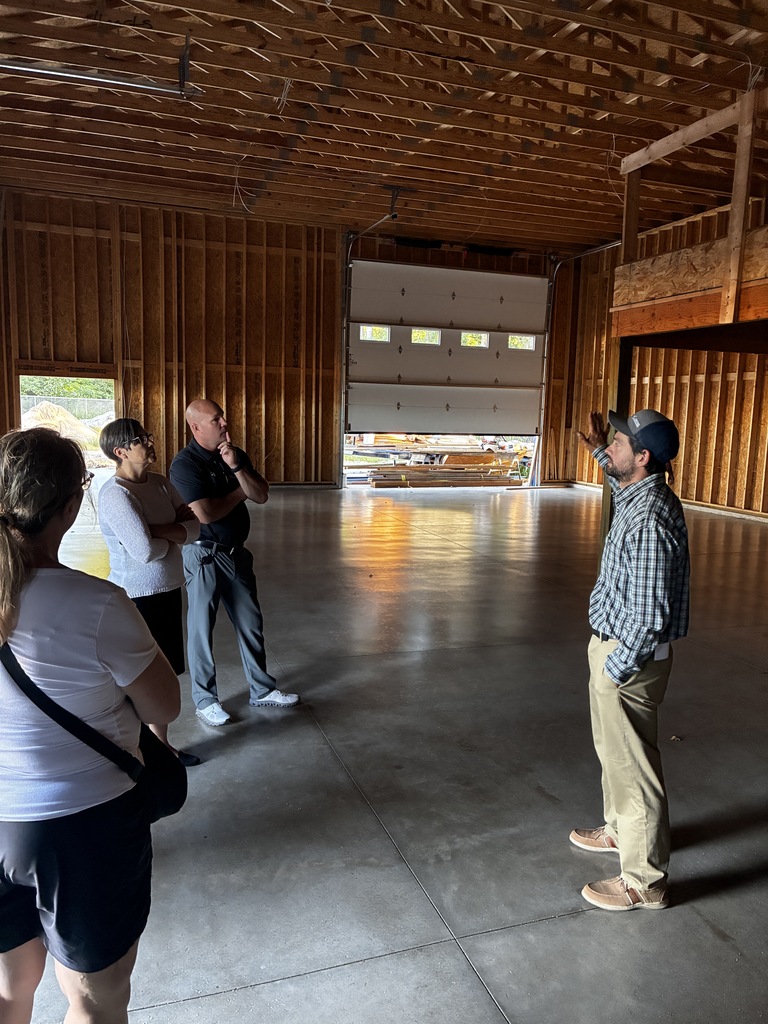 Mark German, Director of Operations show progress of new Transportation storage facility