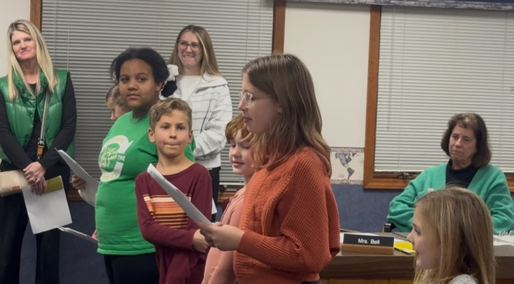 Leader in Me Students at board meeting   