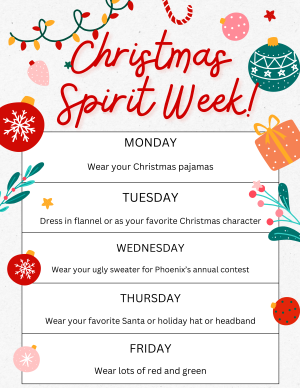 Christmas Spirit Week Flyer 2025