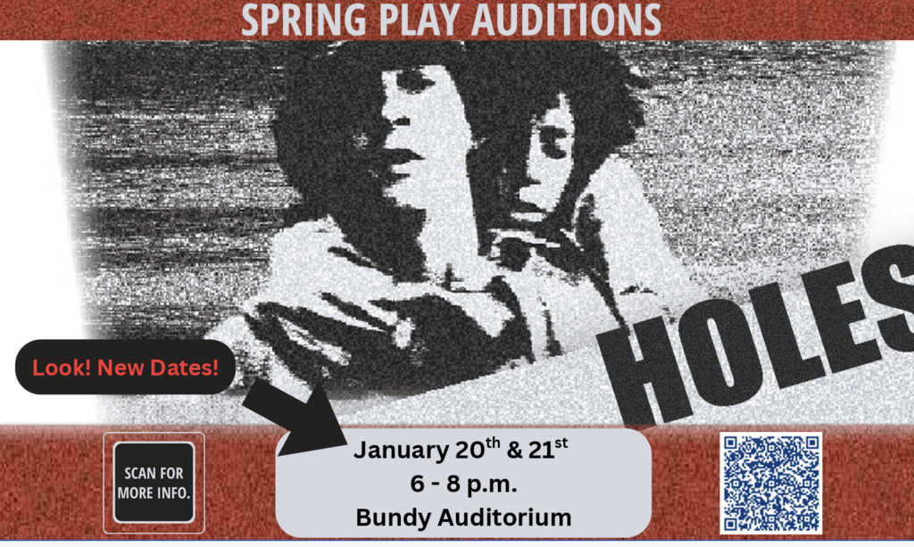 Spring Play Auditions flyer "HOLES"