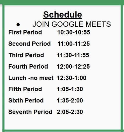 Google Meets Schedule